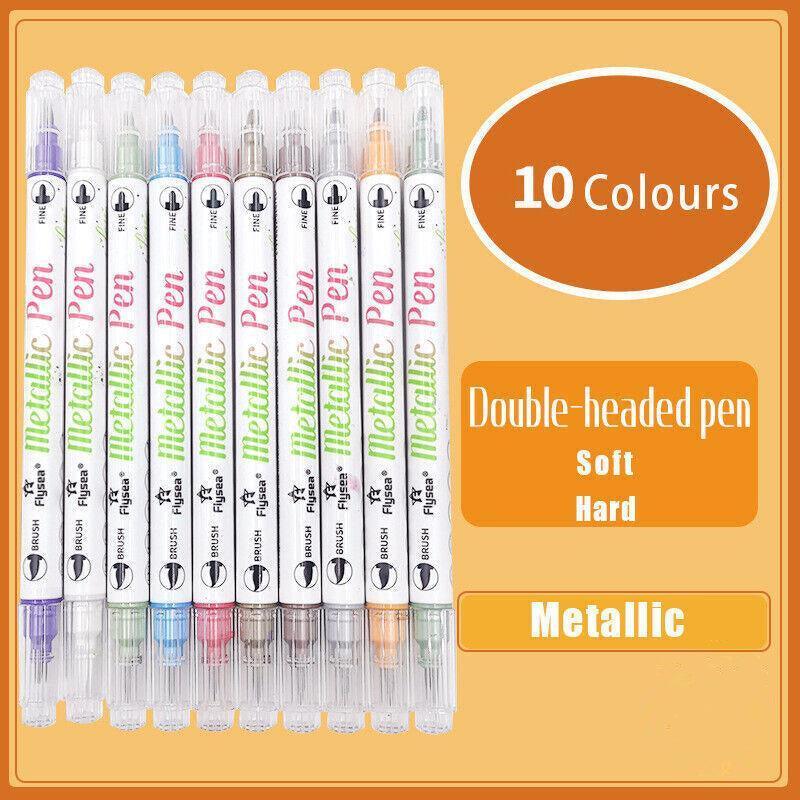 Double Head Shimmer Marker Pen for Albums and Doodles - Silver - view 2