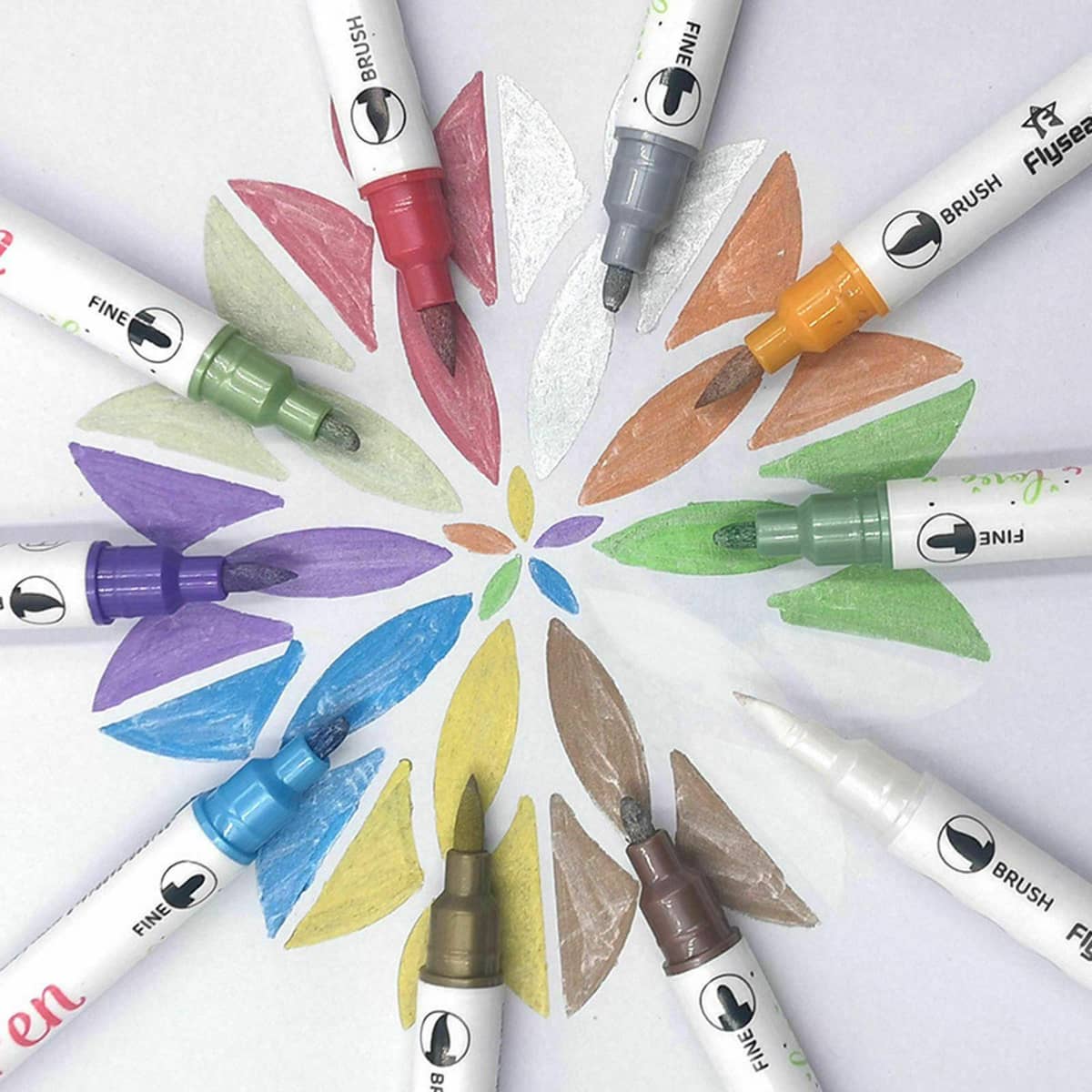 Double Head Shimmer Marker Pen for Albums and Doodles - White - view 3