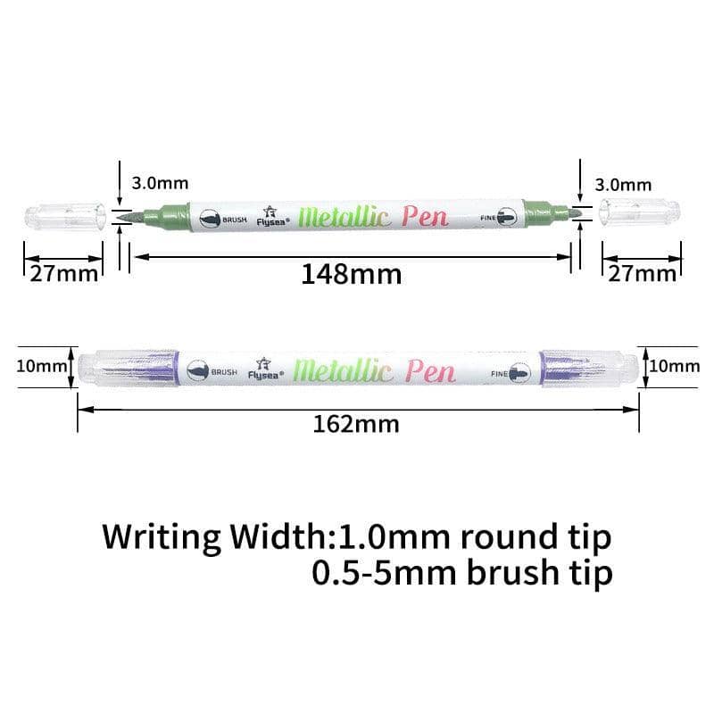 Double Head Shimmer Marker Pens for Photo Albums - 10 Colour Set - view 4