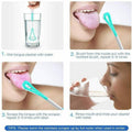 Double Head Tongue Cleaner with Rubber Massager - Blue - view 5