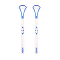 Double Head Tongue Cleaner with Rubber Massager - Blue, Pack of 2