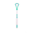 Double Head Tongue Cleaner with Rubber Massager - Light Green