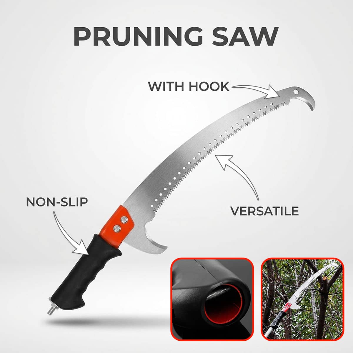 Double Hook Curved Pruning Saw 59.5 cm with Pole Socket for High Branches - view 4