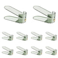 Double Layer Adjustable Shoe Rack Organiser, Pack of 10 - Green