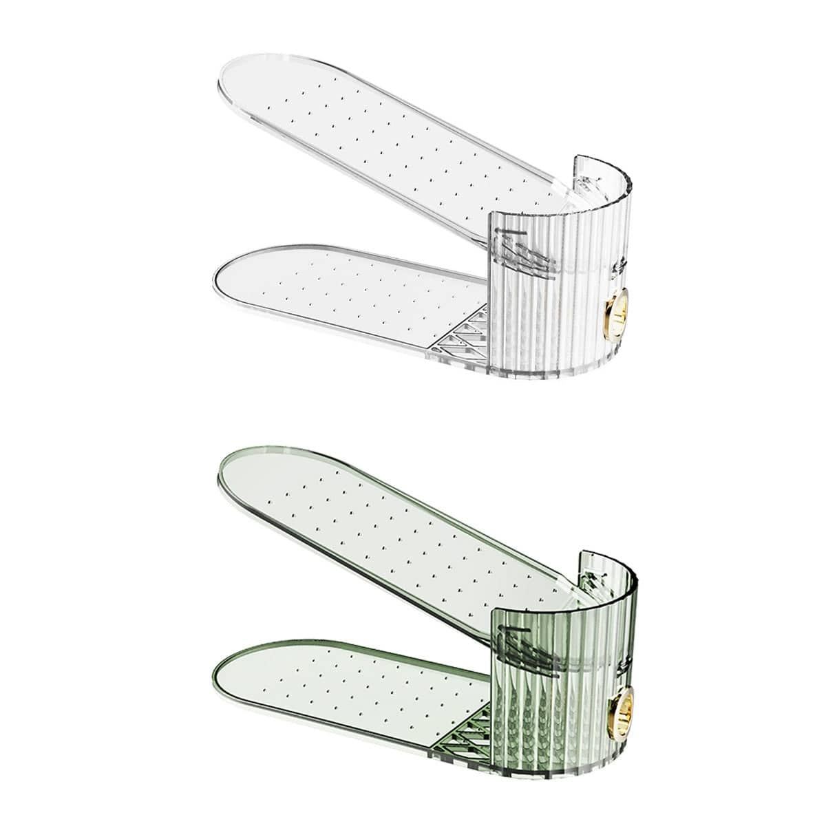 Double Layer Adjustable Shoe Rack Organiser, Pack of 10 - Green - view 3