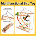 Double Layer Bird Swing Toy with Ladder and Bell for Parrots