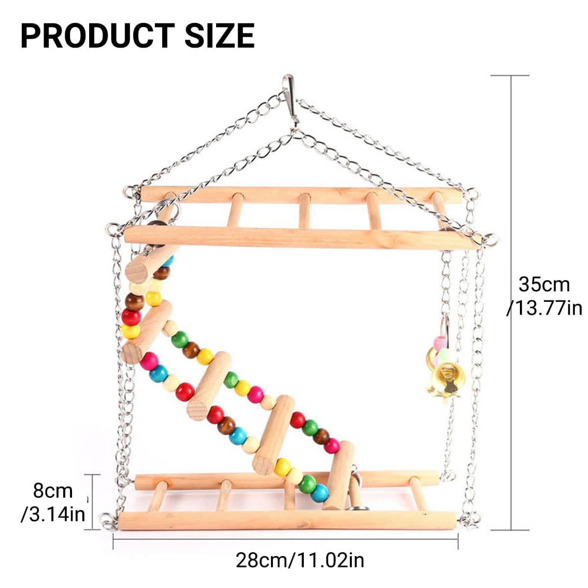 Double Layer Bird Swing Toy with Ladder and Bell for Parrots - view 3