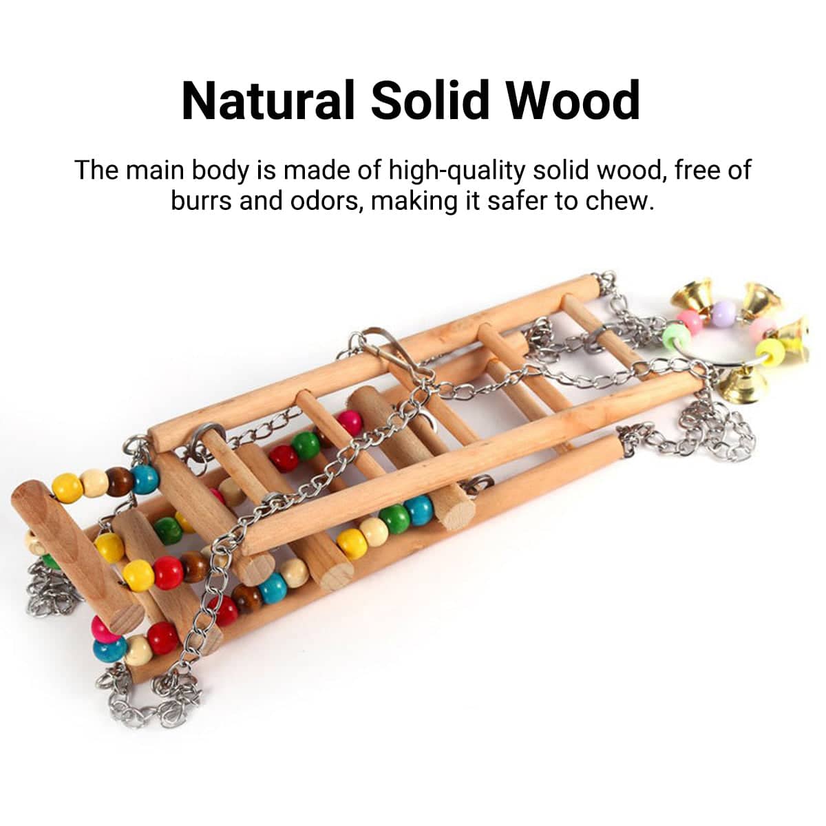Double Layer Bird Swing Toy with Ladder and Bell for Parrots - view 4