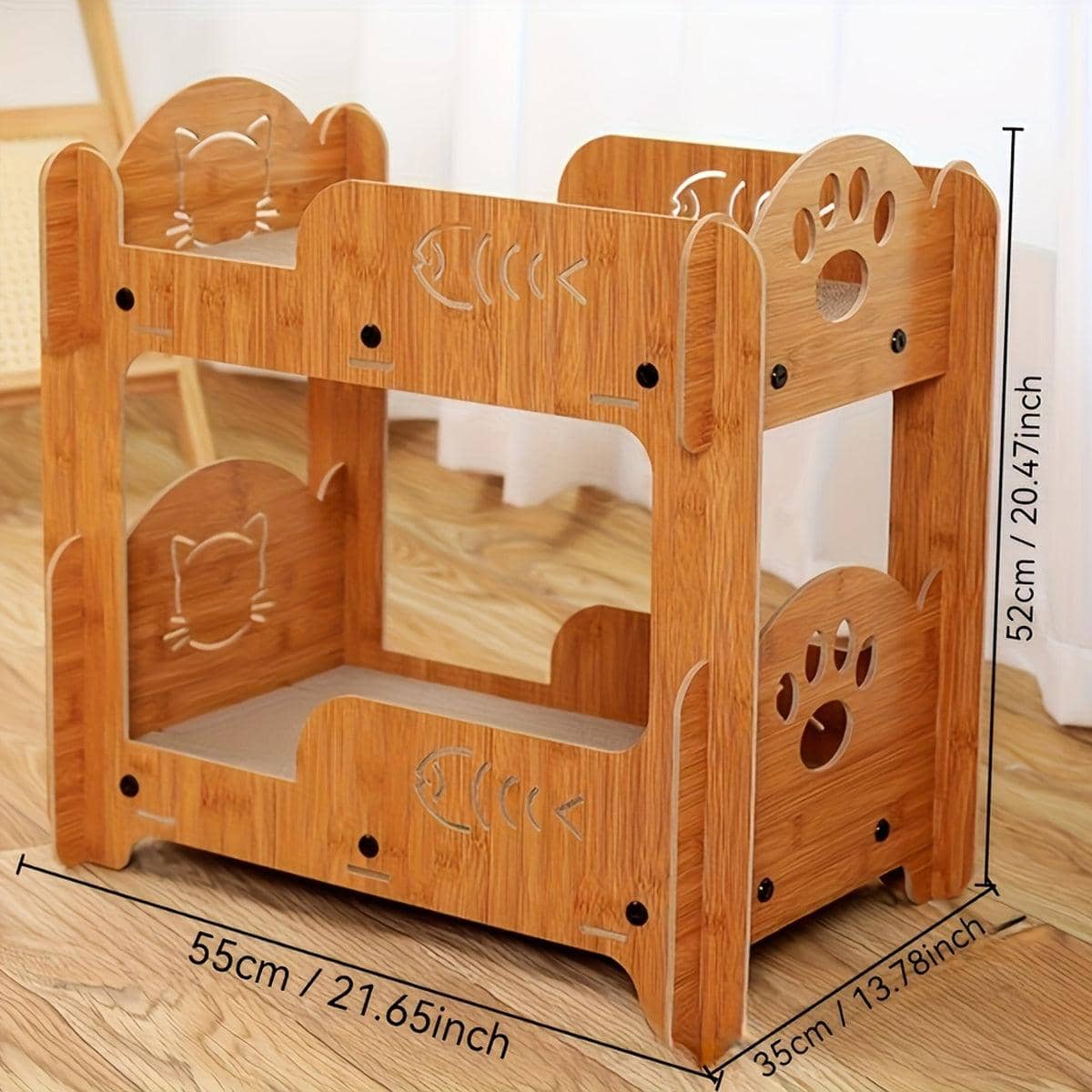 Double Layer Cat Scratcher Bed with Claw Grinding Nest, Large 55 x 35 x 52 cm - view 3