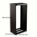 Double-Layer CD and Game Disc Storage Rack, Holds 18 Cases - Black - view 3