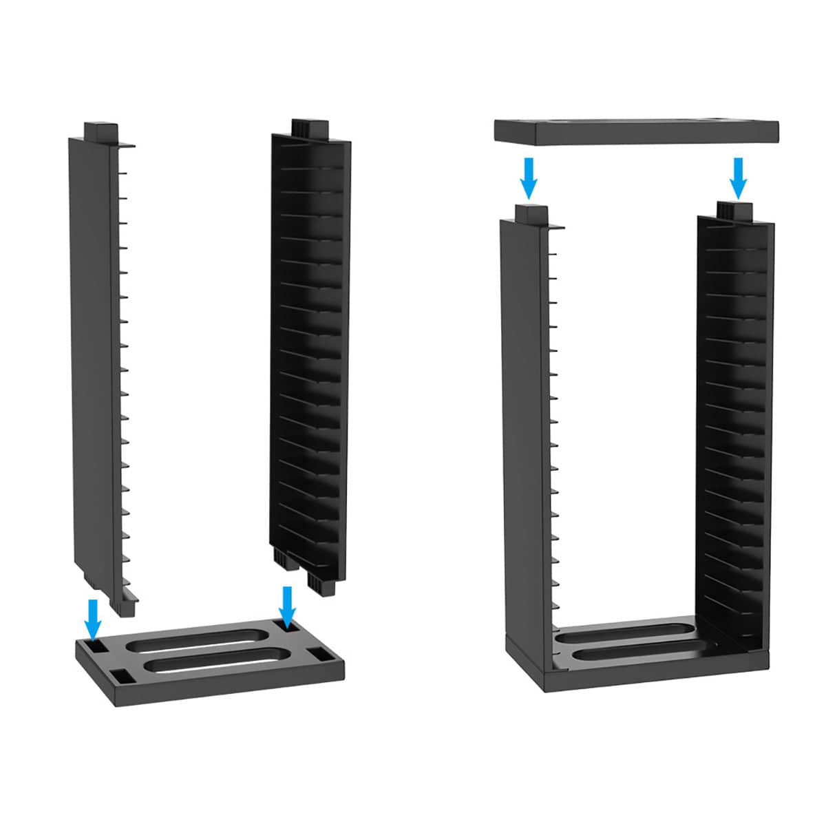 Double-Layer CD and Game Disc Storage Rack, Holds 18 Cases - Black - view 5
