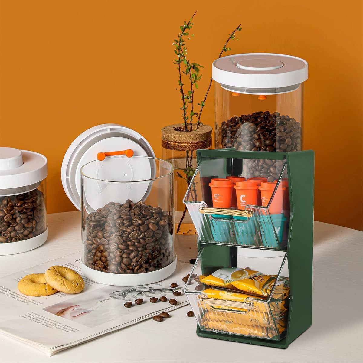 Double Layer Coffee Pod Holder Organiser for Countertop - White - view 5