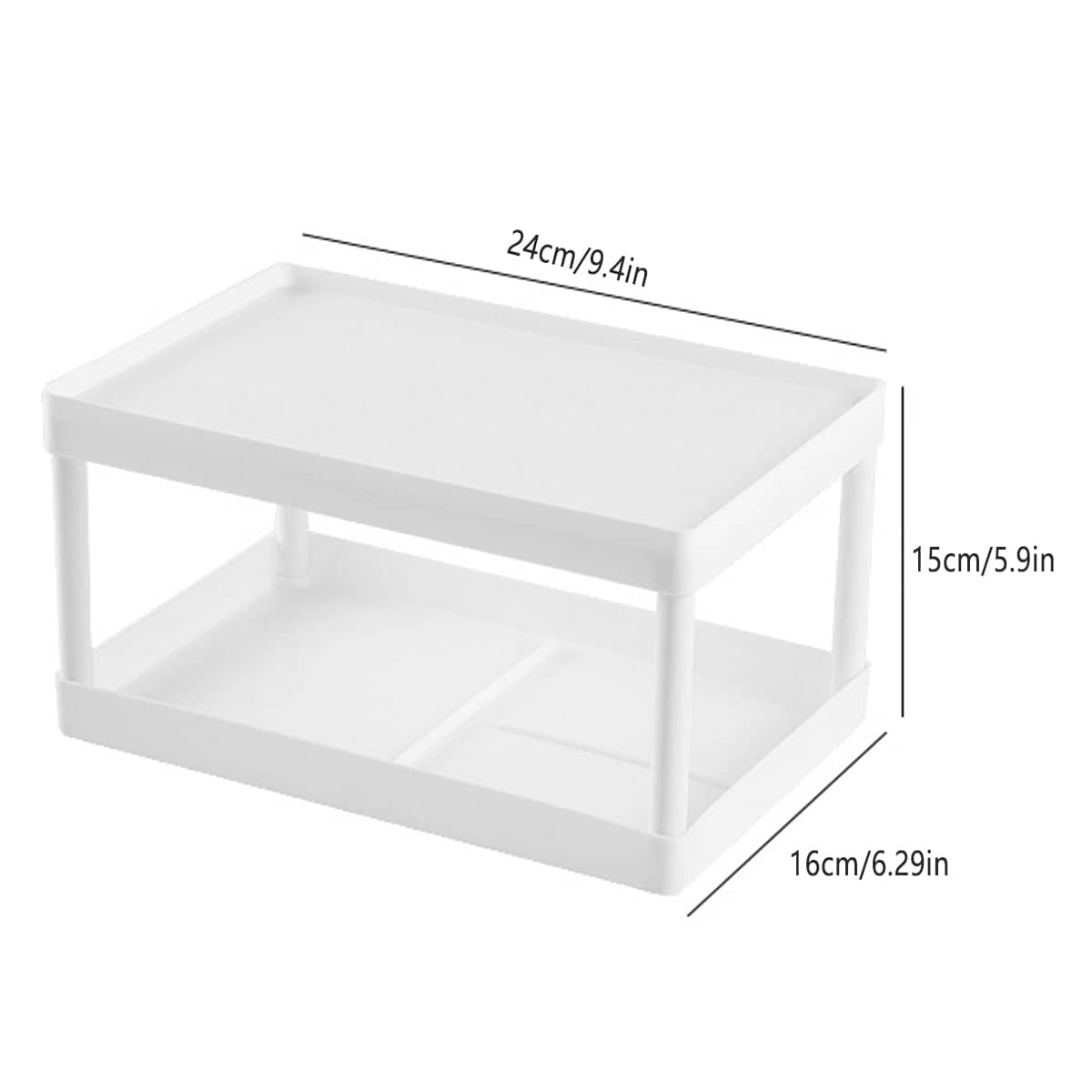 Double-Layer Desktop Storage Rack Organiser, White - Pack of 2 - view 3