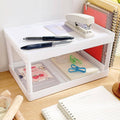 Double-Layer Desktop Storage Rack Organiser, White - Pack of 2 - view 5