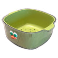Double Layer Draining Basket Colander for Fruit and Vegetables - Lime Green