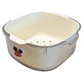 Double Layer Draining Basket Colander for Fruit and Vegetables - White