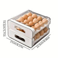 Double Layer Egg Storage Box with Drawers for Fridge - Beige - view 4