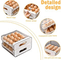 Double Layer Egg Storage Box with Drawers for Fridge - Beige - view 5