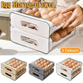 Double Layer Egg Storage Box with Drawers for Fridge - Grey - view 2