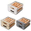 Double Layer Egg Storage Box with Drawers for Fridge - Grey - view 3