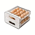 Double Layer Egg Storage Box with Drawers for Fridge - White