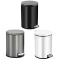 Double Layer Foot Pedal Rubbish Bin with Lid, 6 Litre - Black - view 3