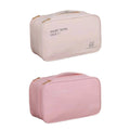 Double Layer Lingerie Storage Bag Travel Organiser - Beige - view 3