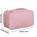 Double Layer Lingerie Storage Bag Travel Organiser - Beige - view 4