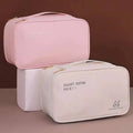 Double Layer Lingerie Storage Bag Travel Organiser - Beige - view 5
