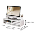 Double-Layer Monitor Stand Riser with Desk Storage - Black - view 4