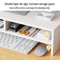 Double-Layer Monitor Stand Riser with Desk Storage - Black - view 5
