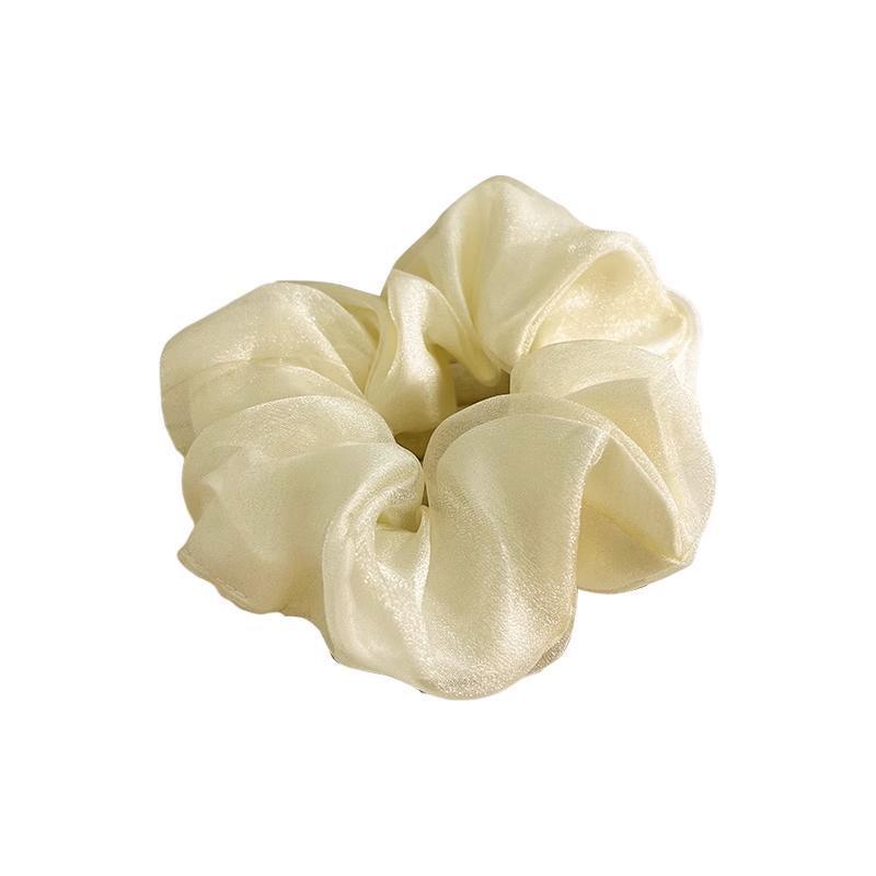 Double-Layer Organza Hair Scrunchie for Ponytails - Cream