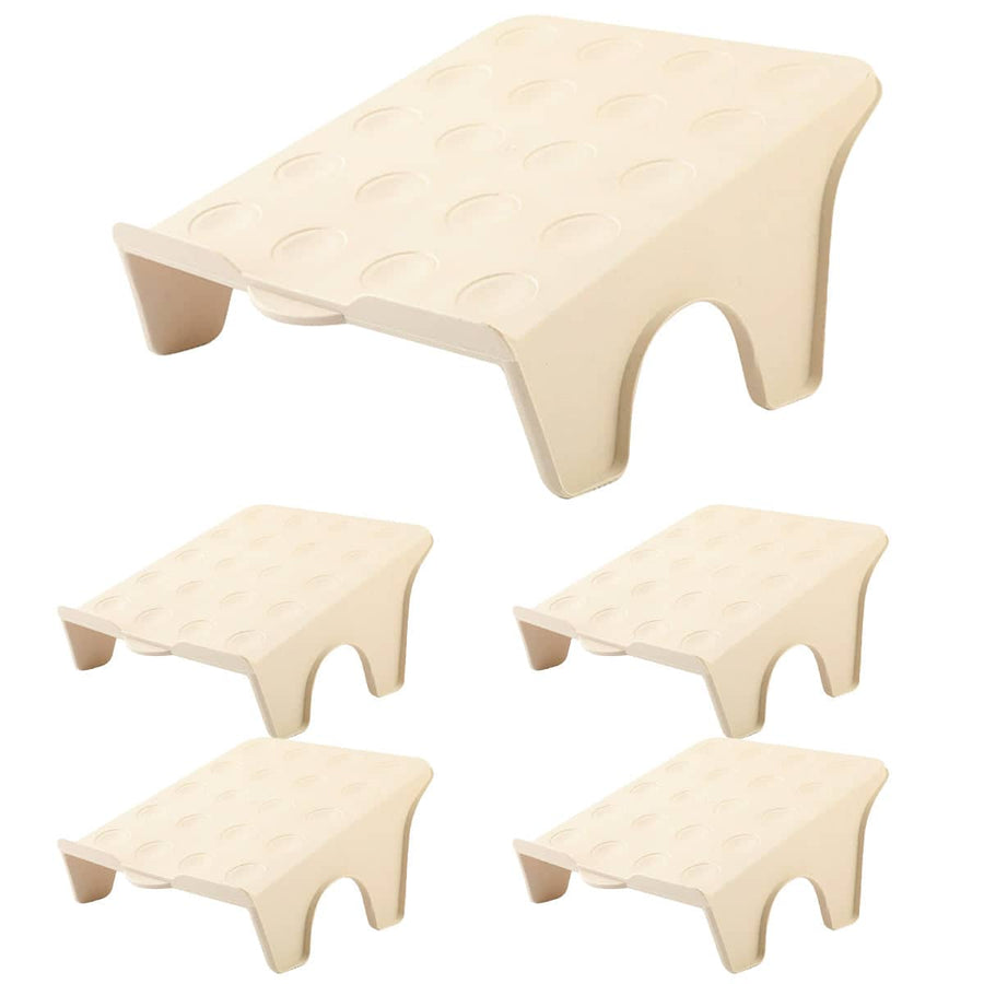 Double Layer Shoe Rack Organiser, Set of 5 - Beige