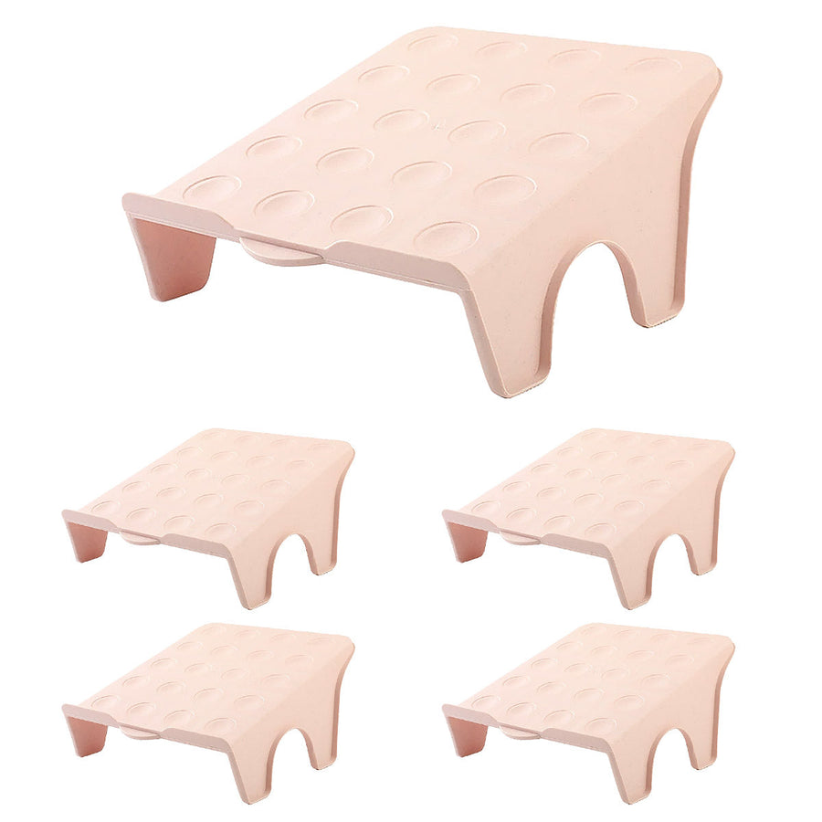 Double Layer Shoe Rack Organiser, Set of 5 - Pink