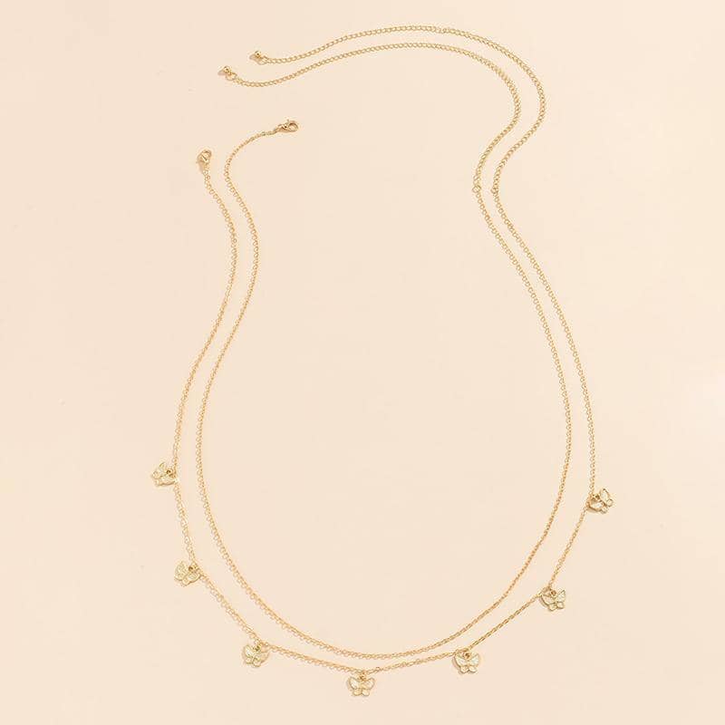 Double Layer Tassel Butterfly Waist Chain Body Chain - Gold - view 4