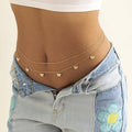 Double Layer Tassel Butterfly Waist Chain Body Chain - Gold - view 5