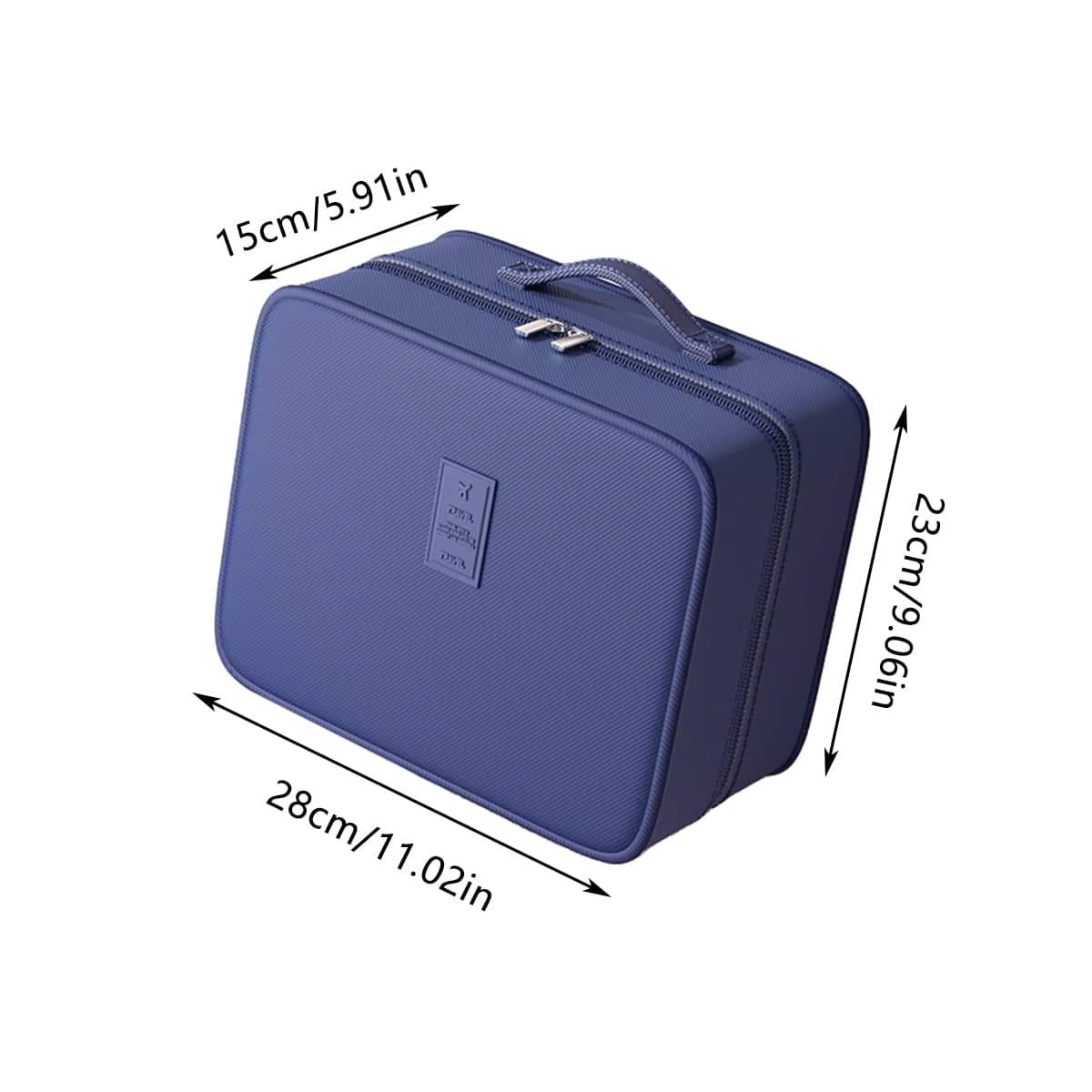 Double Layer Travel Shoe Bag 28 x 23 x 15cm - Navy Blue - view 4