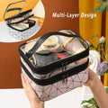 Double Layer Waterproof Cosmetic Bag with Clear Top - Light Blue - view 5