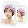 Double Layer Waterproof Shower Cap, 24 cm - Beige Bear and Orange Print - view 5