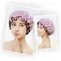 Double Layer Waterproof Shower Cap, 24 cm - White Dot Print - view 5