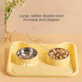 Double Pet Feeding Bowl Set with Tilted Anti Spill Tray for Dogs and Cats - view 5