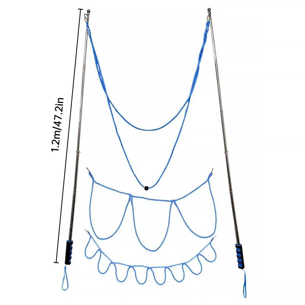 Double Pole Giant Bubble Wand with 3 Bubble Ropes - Blue - view 4
