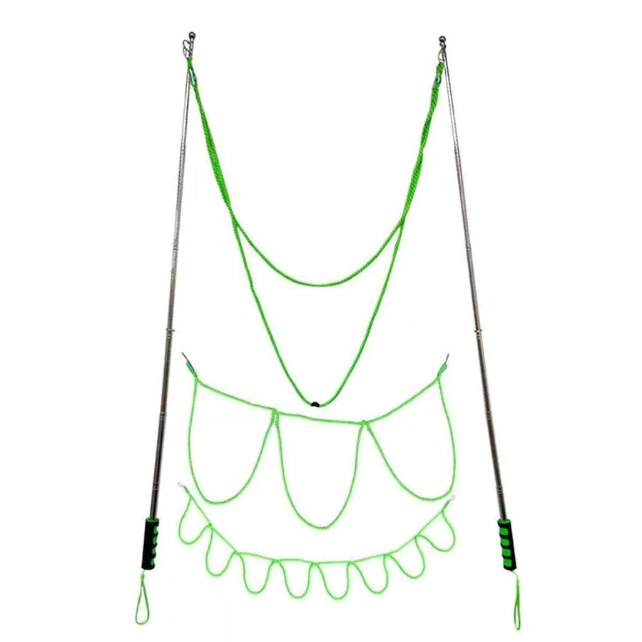 Double Pole Giant Bubble Wand with 3 Bubble Ropes - Green