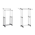 Double Rail Clothes Drying Rack with Wheels, Stainless Steel - Non Retractable - view 3