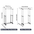 Double Rail Clothes Drying Rack with Wheels, Stainless Steel - Retractable - view 4
