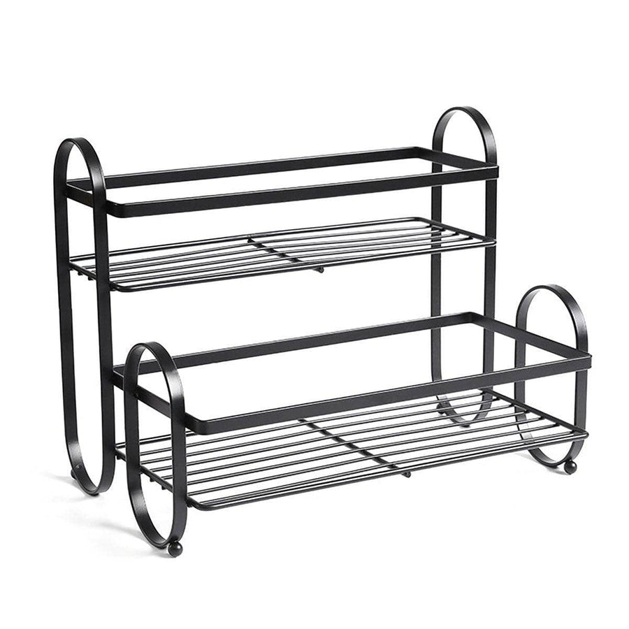 Double Shelf Storage Organiser, Carbon Steel - Black