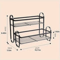 Double Shelf Storage Organiser, Carbon Steel - Black - view 4