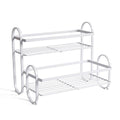 Double Shelf Storage Organiser, Carbon Steel - White