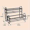 Double Shelf Storage Organiser, Carbon Steel - White - view 4