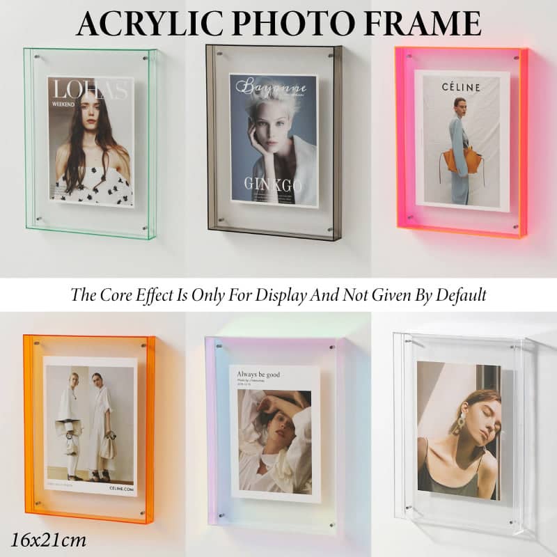 Double-Sided Acrylic Photo Frame with Screw Mount, 16 x 21 cm - Clear - view 2